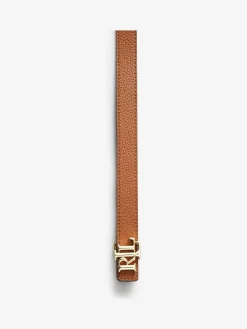 Lauren Ralph Lauren Tan Brown Reversible Monogram Belt
