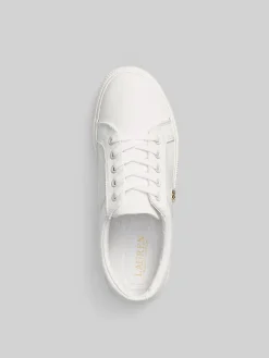 Lauren Ralph Lauren White Janson II Canvas Sneakers New