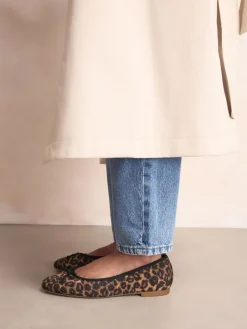 Next Leopard Animal Print Standard/Wide Fit Ballerinas Shoes New