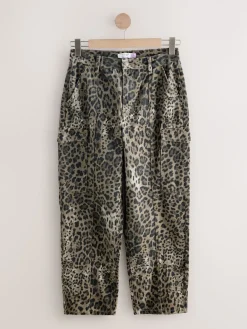Next Leopard Hourglass Straight Leg Carpenter Jeans Hot