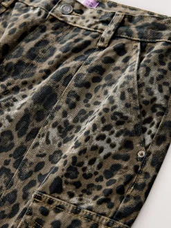 Next Leopard Hourglass Straight Leg Carpenter Jeans Hot