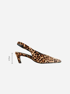 Next Leather Pointed Toe Slingback Heels Leopard Discount