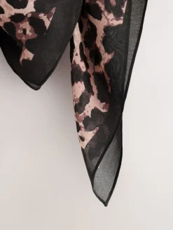 Next Leopard Print Satin Square Scarf Discount