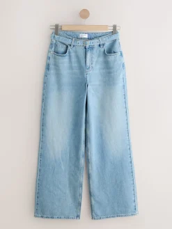Next Light Blue Belted Wide Leg Jeans Best