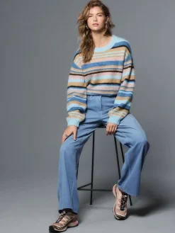 Next Cord Wide Leg Trousers Light Blue Hot