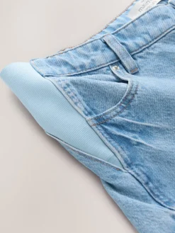 Next Maternity Wide Leg 100% Cotton Jeans Light Blue Clearance