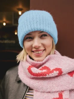 Next Light Blue Ribbed Beanie Containing Wool Hat Hot