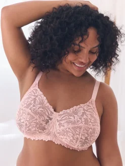 Next B-H Total Support Non Pad Non Wire Full Cup Lace Ultimate Comfort Bra Light Pink Discount