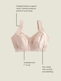 Next Light Pink F-K Ultimate Comfort Cup Padded Strap Non Pad Non Wired Bra with Side Support Discount