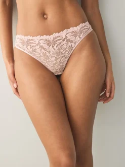 Next Light Pink High Leg Ultimate Comfort Lace Knickers 2 Pack Hot