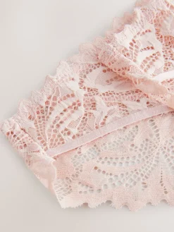 Next Light Pink High Leg Ultimate Comfort Lace Knickers 2 Pack Hot