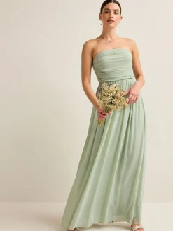 Next Light Sage Green Mesh Multiway Wedding Guest Bridesmaid Maxi Dress Best