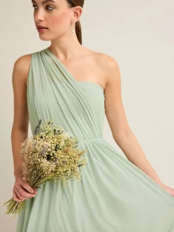 Next Light Sage Green Mesh Multiway Wedding Guest Bridesmaid Maxi Dress Best
