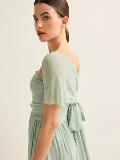 Next Light Sage Green Mesh Multiway Wedding Guest Bridesmaid Maxi Dress Best