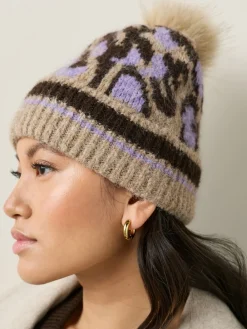 Next Knitted Pom Hat Lilac Animal Best