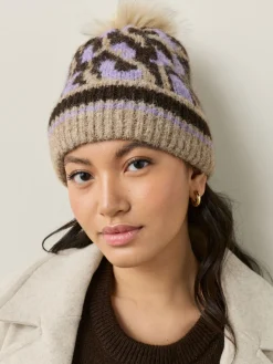 Next Knitted Pom Hat Lilac Animal Best