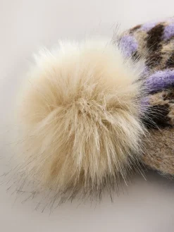 Next Knitted Pom Hat Lilac Animal Best