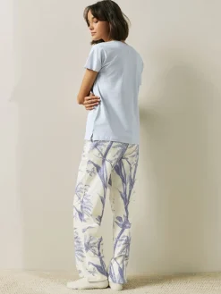 Next Short Sleeve Pyjamas Lilac Purple Palm Best