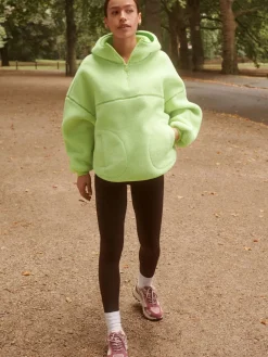 Next Active Borg Hooded Jacket Lime Green Outlet