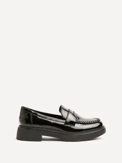 Linzi Black Direction Chunky Loafers With Woven Detail Sale