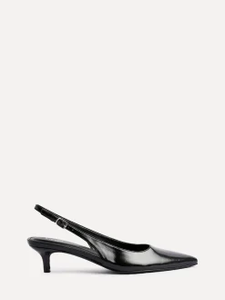 Linzi Elvira Kitten Heel Slingback Courts Black Best