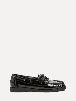 Linzi Frame Slip-On Loafers With Ruched Front Detailing Black Outlet