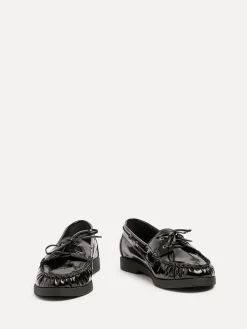 Linzi Frame Slip-On Loafers With Ruched Front Detailing Black Outlet