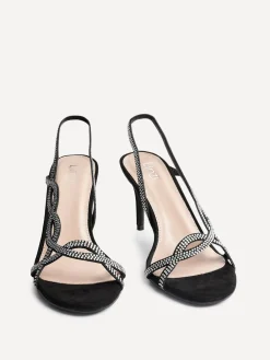 Linzi Black Kristina Diamante Slingback Stiletto Heels Best