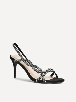 Linzi Black Kristina Diamante Slingback Stiletto Heels Best