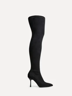 Linzi Black Laney High Leg Stiletto Stretch Boots Sale