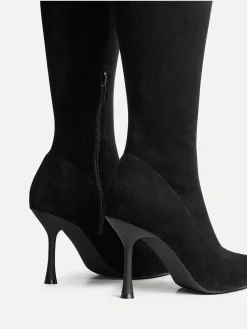 Linzi Black Laney High Leg Stiletto Stretch Boots Sale