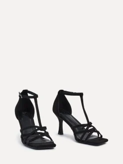 Linzi Lilah Closed Back Stiletto Heeled Sandals Black New