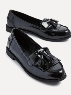 Linzi Rosemary Classic Slip-On Loafers With Tassel Detail Black Patent Hot