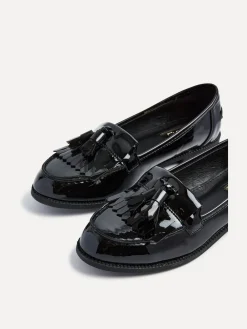 Linzi Rosemary Classic Slip-On Loafers With Tassel Detail Black Patent Hot