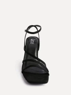 Linzi Reflect Wide Fit Strappy Heeled Sandals Black