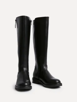 Linzi Black Roam High Leg Boots With Double Zip Detail Online