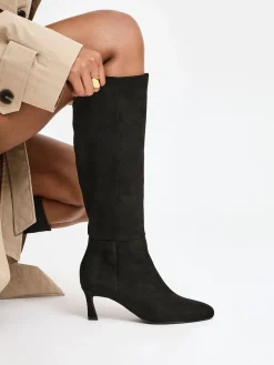 Linzi Rush Pointed Toe High Leg Stiletto Boots Black Clearance