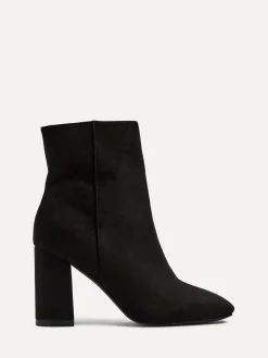 Linzi Black Scout Square Toe Heeled Ankle Boots With Side Zip Discount