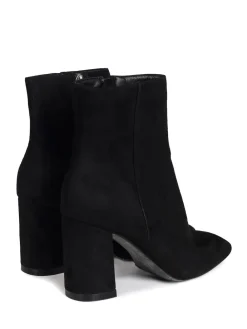 Linzi Black Scout Square Toe Heeled Ankle Boots With Side Zip Discount