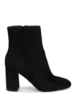 Linzi Black Scout Square Toe Heeled Ankle Boots With Side Zip Discount