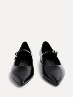 Linzi Seattle Pointed Toe Mary Jane Flats Black Best