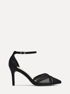 Linzi Siobhan Mesh Closed Back Court Heels Black Online