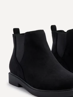 Linzi Fauna Wide Fit Chelsea Boots With Stretch Side Panel Black Suede Sale
