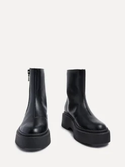 Linzi Valley Platform Ankle Boots With Side Zip Detail Black Hot