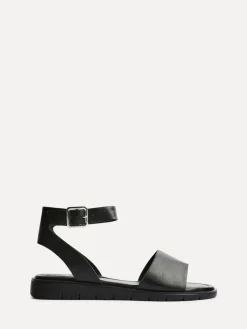 Linzi Wide Fit Denia Flat Sandals Black Best