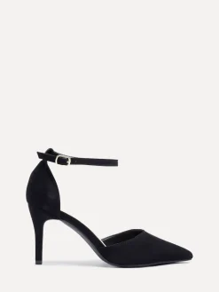 Linzi Wide Fit Lavora Wide Fit Stiletto Court Shoes With Ankle Strap Black Best