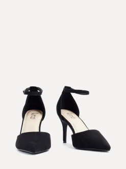 Linzi Wide Fit Lavora Wide Fit Stiletto Court Shoes With Ankle Strap Black Best