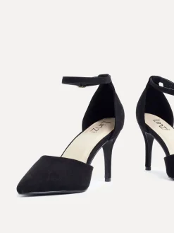 Linzi Wide Fit Lavora Wide Fit Stiletto Court Shoes With Ankle Strap Black Best