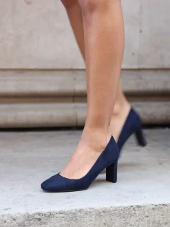 Linzi Agenda Block Heel Courts Blue Best