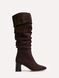 Linzi Alpine Ruched High Leg Boots Brown Alpine Sale